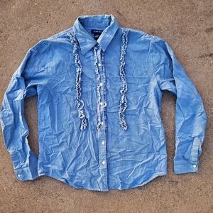 Jackie Blue Jean Button Down Shirt sz Large